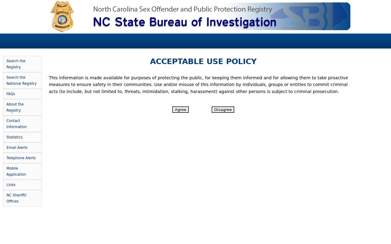 Dare County sex offender search through the North Carolina registry
