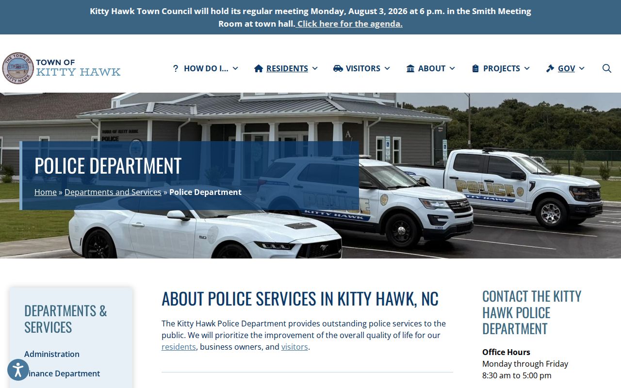Kitty Hawk criminal records Police Department source in Dare County